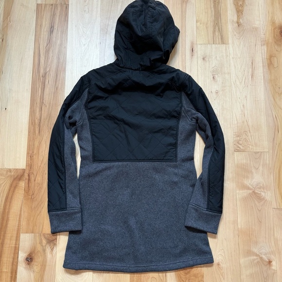 Burton Embry Fleece Black and Gray Long Hooded Jacket - Picture 10 of 16